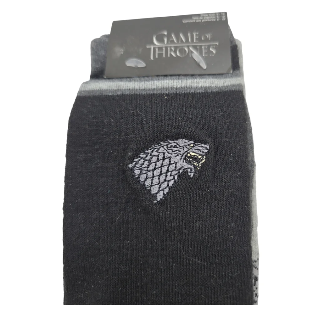 Game of Thrones NWT Crew Sock Bundle 6 pair Size 6-12 Gray Black Yellow Red